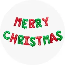 Merry Christmas Foil Garland Bal