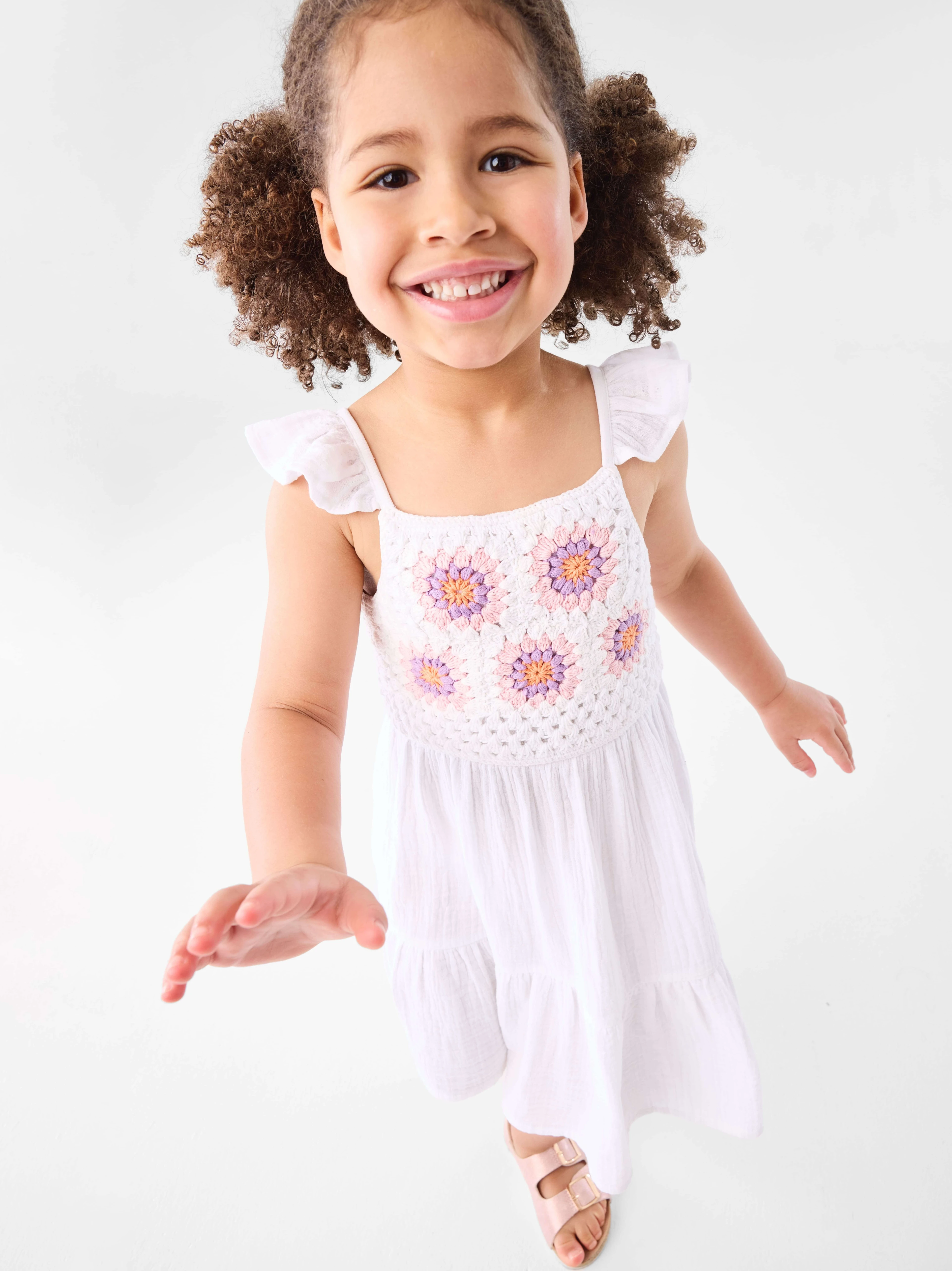 Girl Wearing White Crochet Tier D