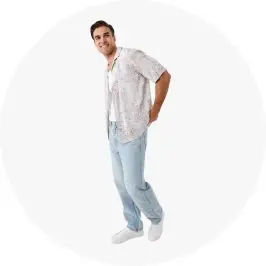Mens Short Sleeve Resort Print S