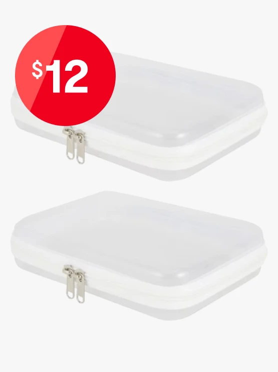 2 Pack Clear Packing Cubes