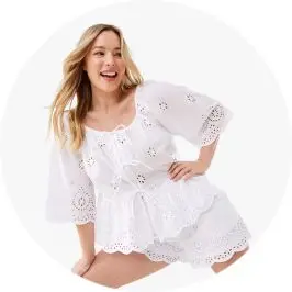 Woman Wearing Long Sleeve Broderie Tie