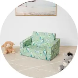 Dinosaur Flipout Kids Sofa - Green