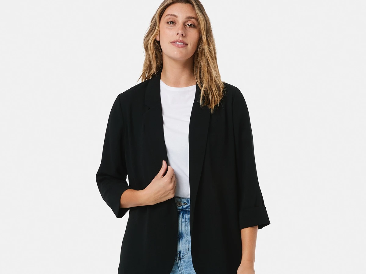 Womens Black Soft Blazer