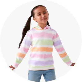 Young Girl Wearing Tie Dye Printed Ho