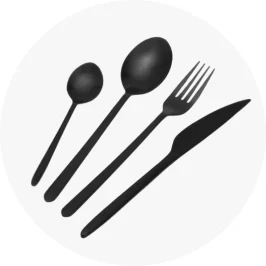 16 Piece Matte Black Cutlery