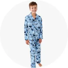 Boy wearing Blue Flannelette Pyjama Set