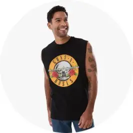 Mens Guns N- Roses License Oversized Mu