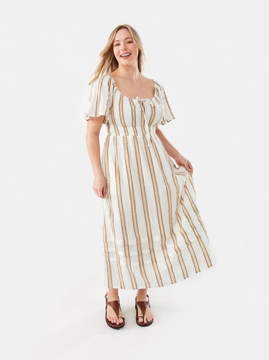 Short Sleeve Tie Front Midi D