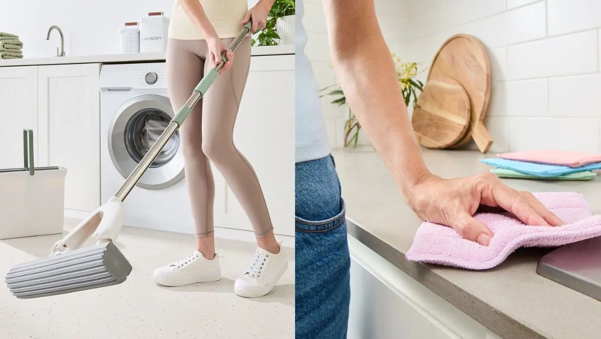 Slimline Mop and Bucket Set + Dish cloth