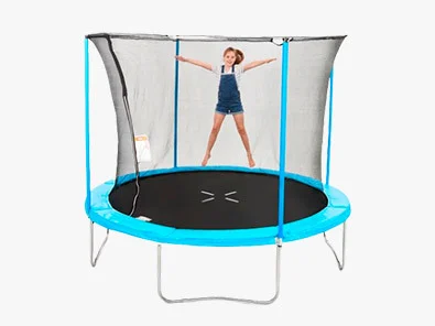 Kid jumping on 10 Foot Trampoline with Enclosure