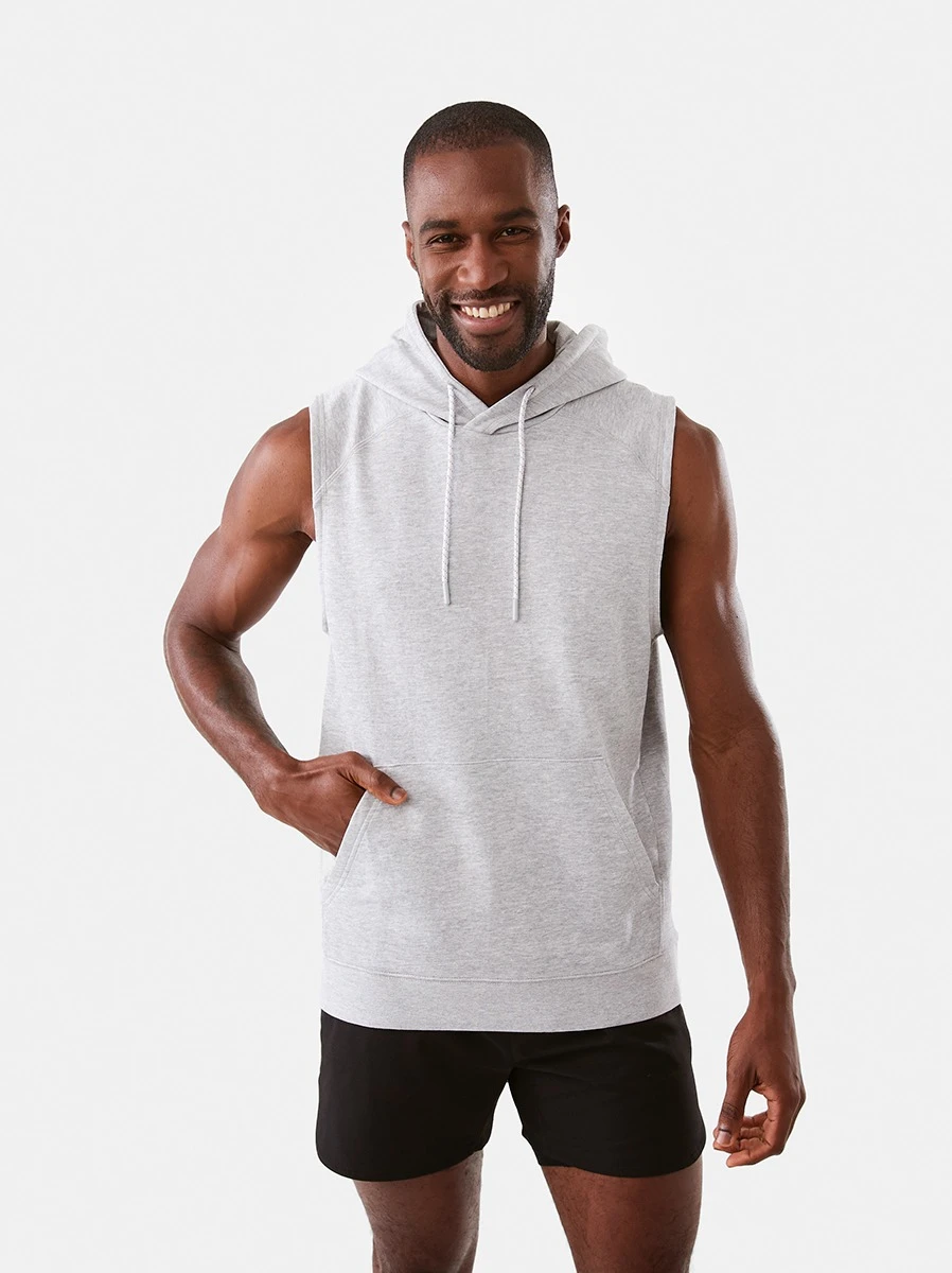 Active Mens Sleeveless Hoodie- 