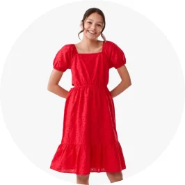 Girl Wearing Red Broderie D