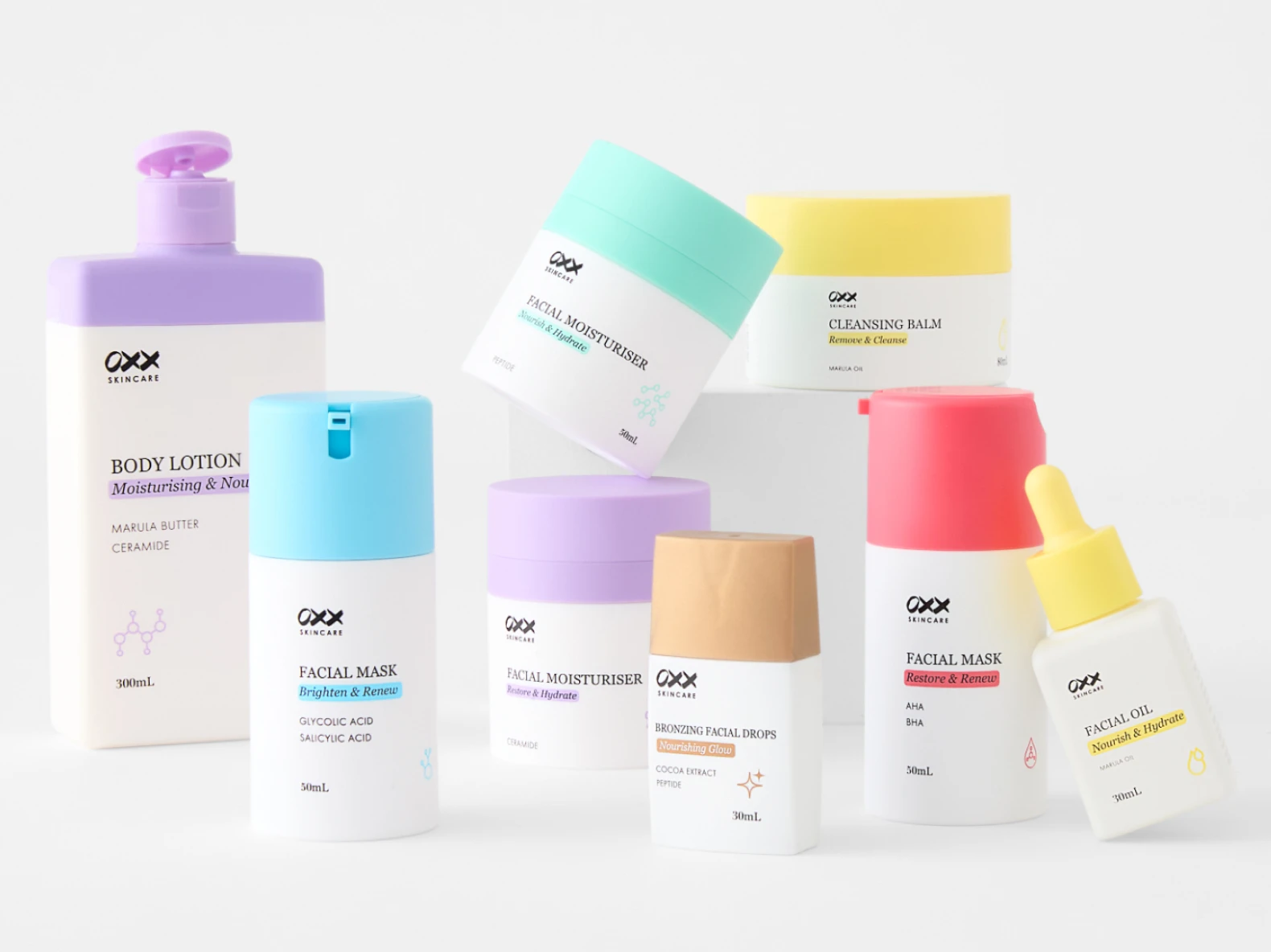 New OXX Neon skin care range