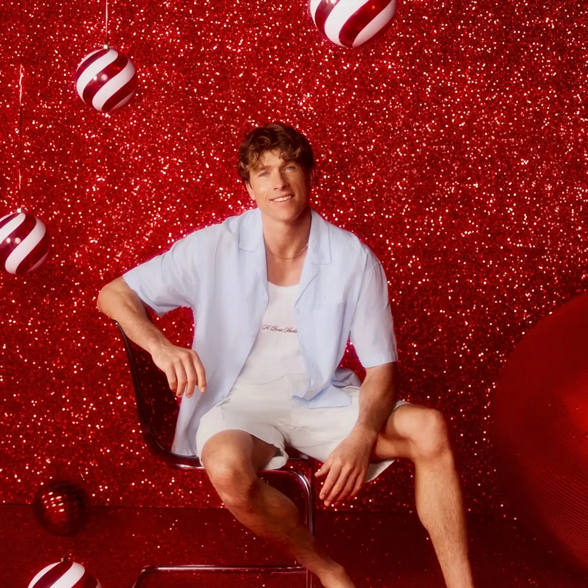 target man commons blue shirt christmas campaign