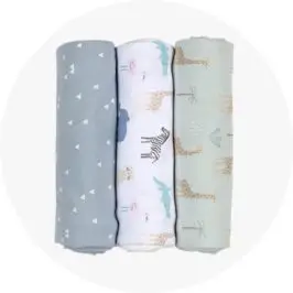 3 Pack Organic Cotton Interlock Wraps - Sa