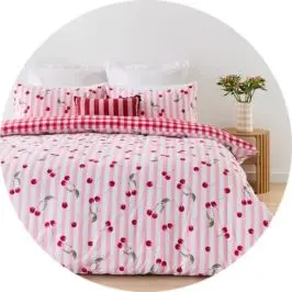 Cherry Cotton Rich Reversible Quilt Cover Set - Single 
