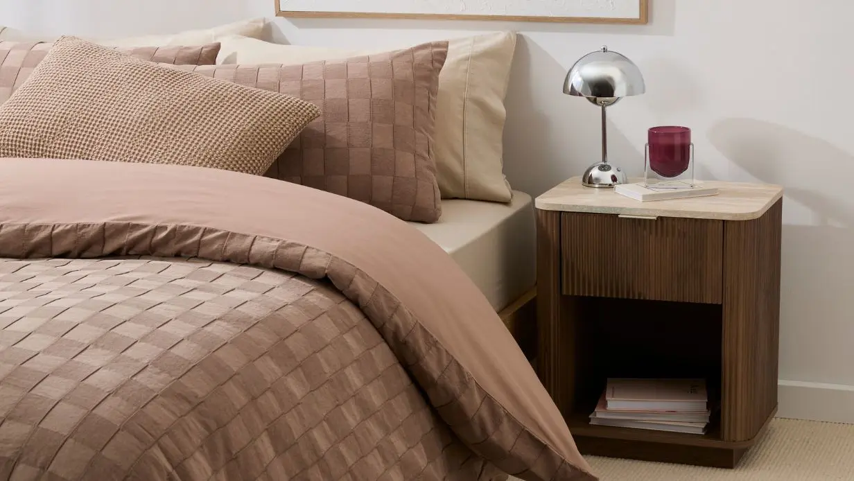 Brown bedding home page banner