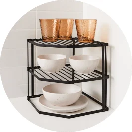 3 Tier Corner Pantry Shelf - B