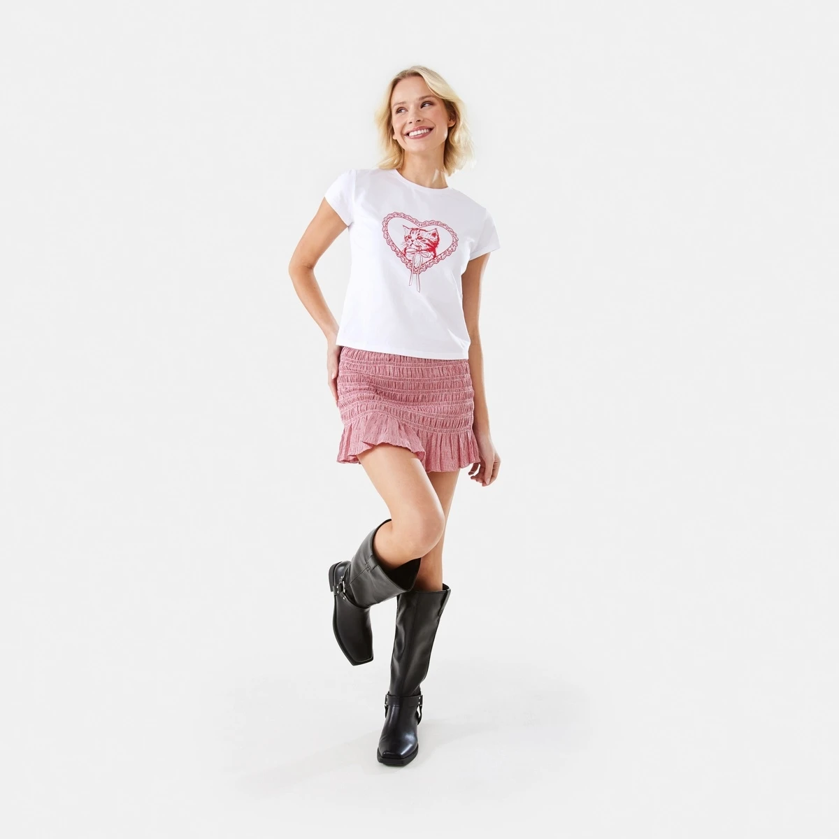 Shirred Mini Skirt