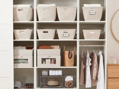 Assortment of linen storage boxes for smart storage solutions