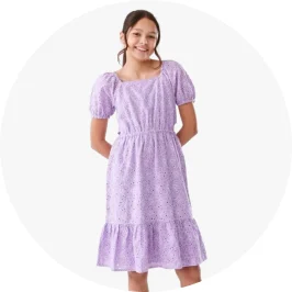 Girl Wearing Dark Purple Broderie D