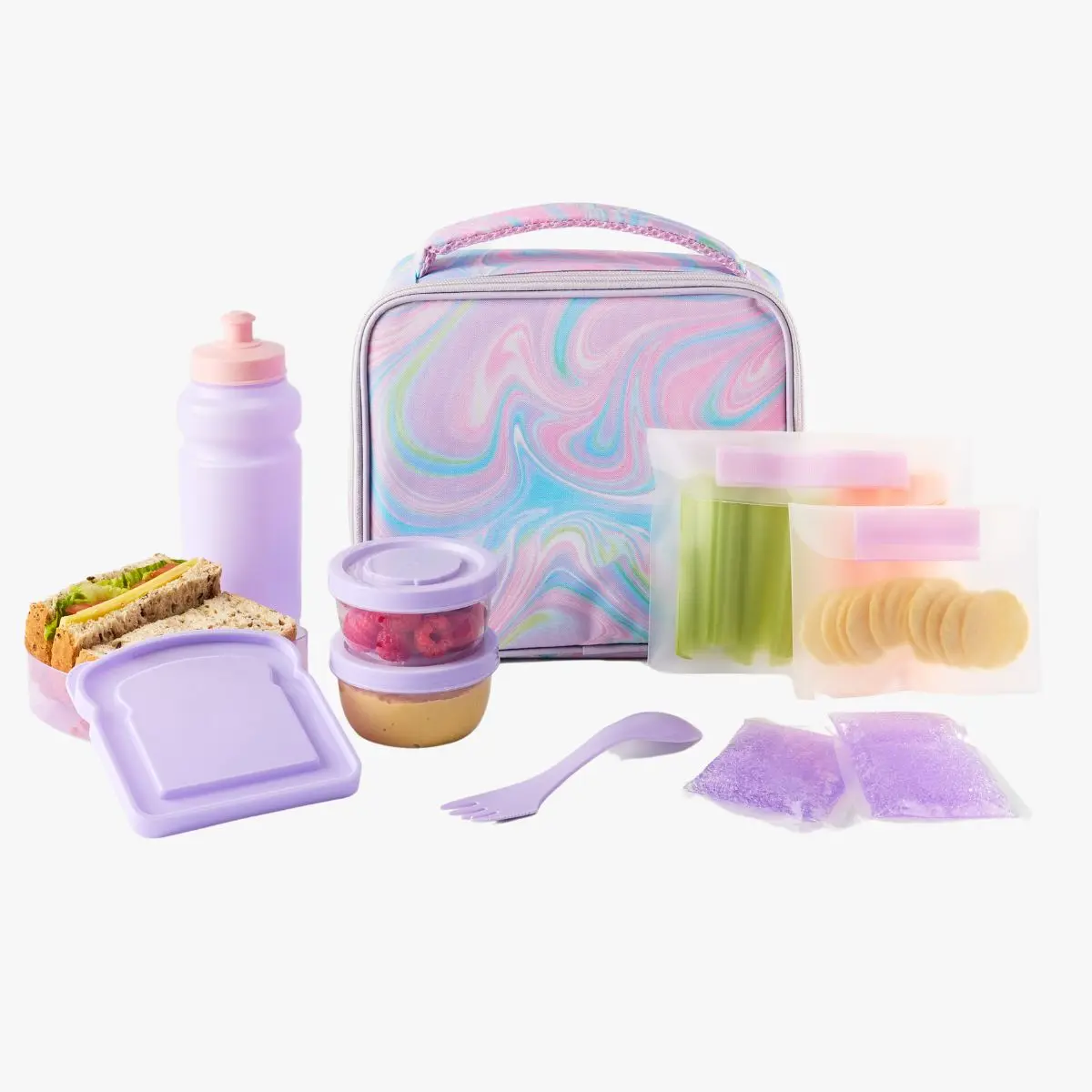 Pink lunch box set