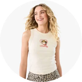 Womens Betty Boop License Sleeveless Crop 