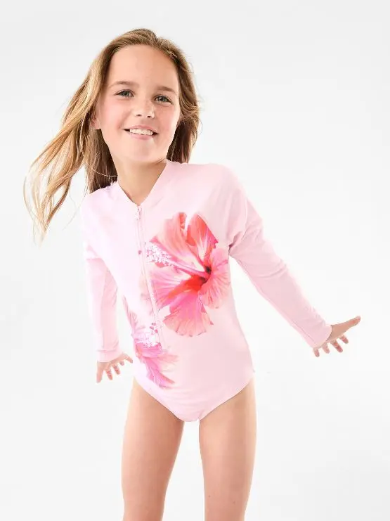 Long Sleeve Zip Swimsuit for Girls 