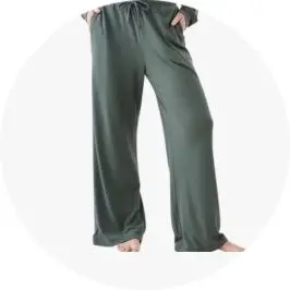 Womens Smoke Green Brushed Rib Flare P