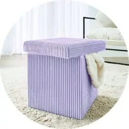 Square Storage Ottoman - Pu