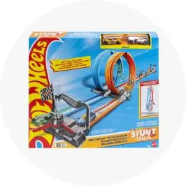 Hot Wheels Double Loop Dash Straight Track Large Loops Pla