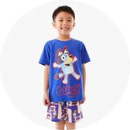 Boy Wearing Bluey License Pyjama