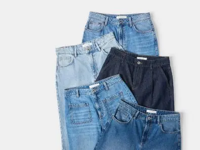 Womens Jeans layered on top of each o