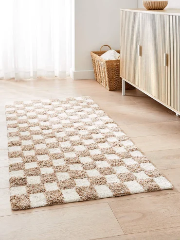 Checkerboard Rug Ivory and B