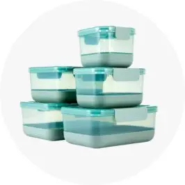 5 Piece Two Toned Plastic Food Storage