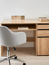 Oak Look Desk with Storage