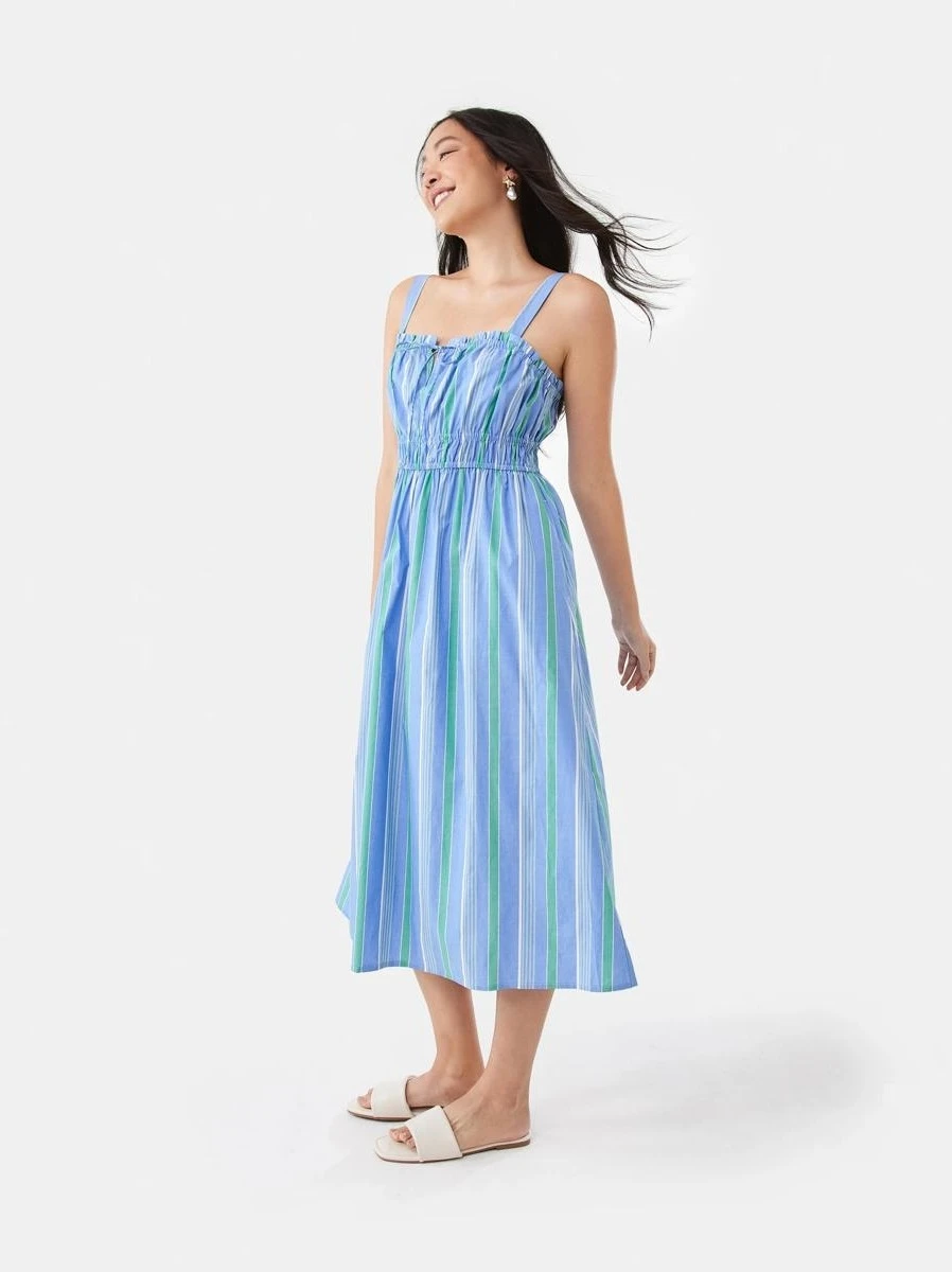 Sleeveless Poplin Tie Midi D