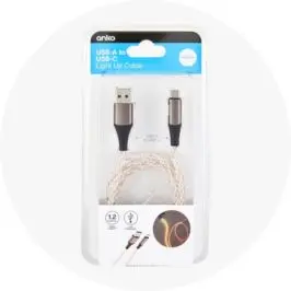 1.2m Light Up USB-A to USB-C Cable