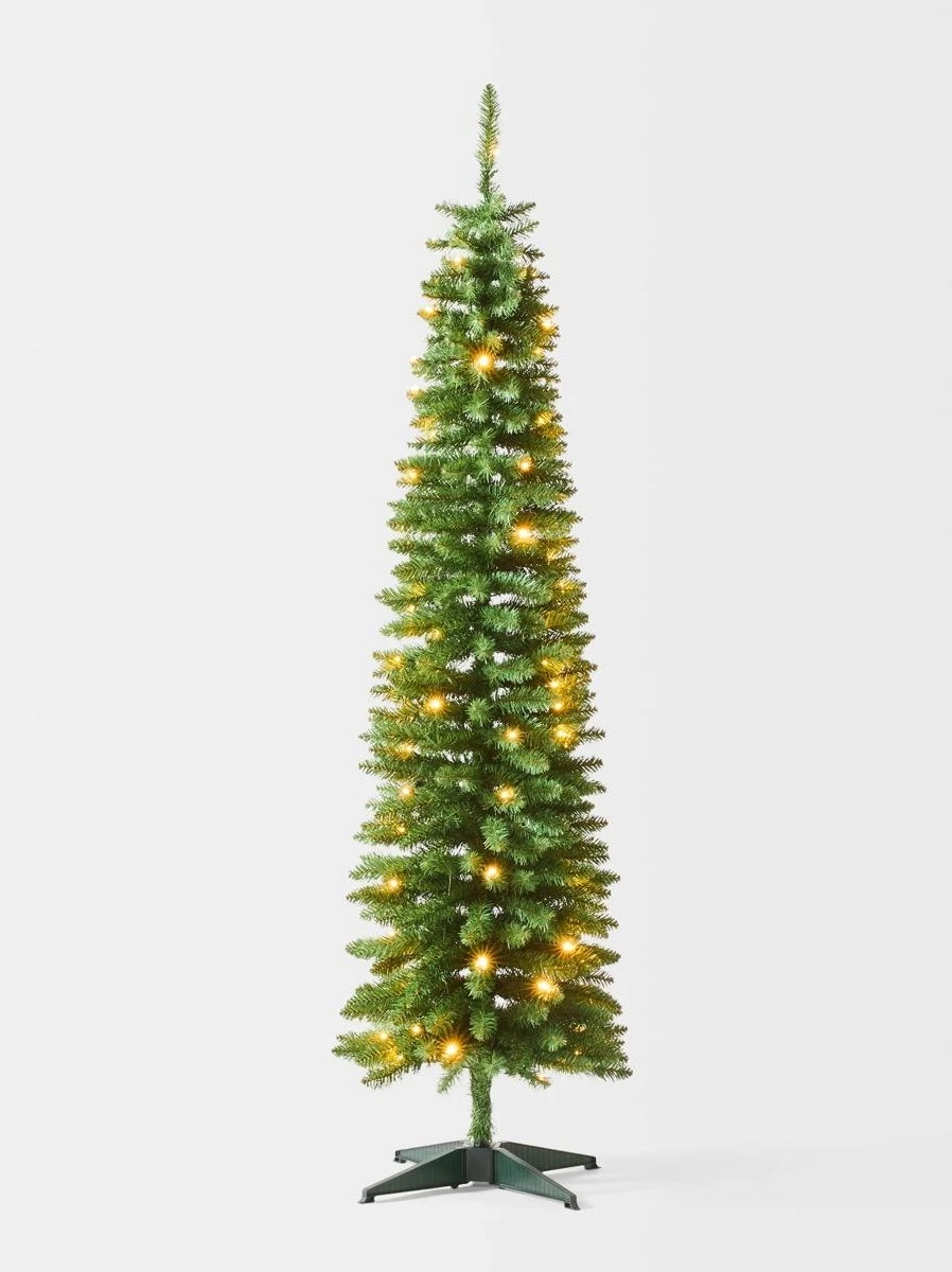 1.82m (6ft) Green Slim Prelit Christmas 