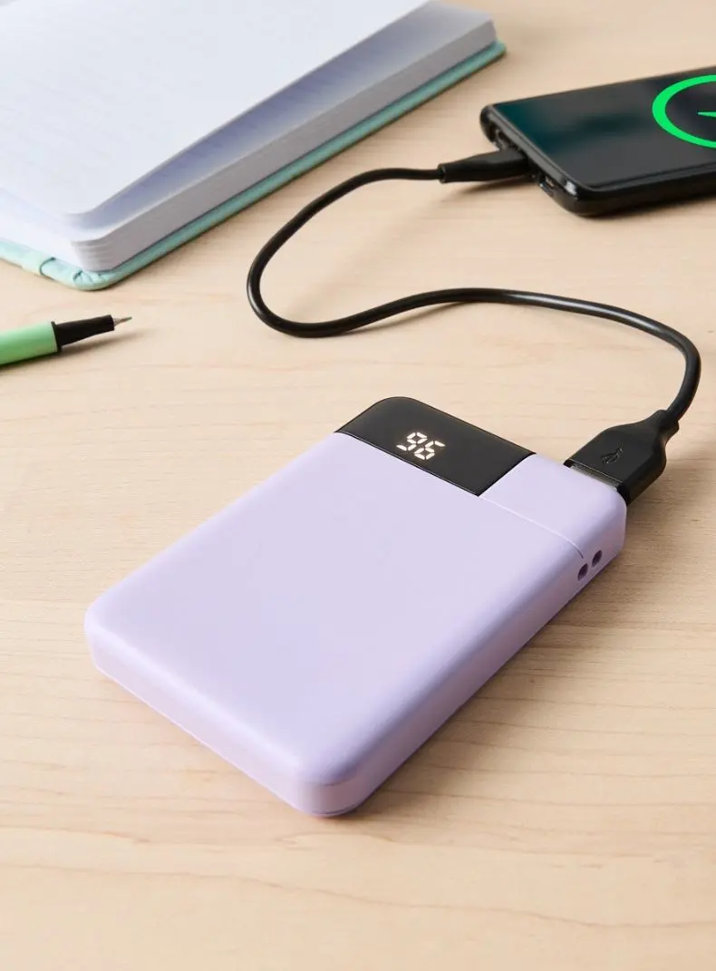 USB-A to USB-C 15W 5000mAh Portable Charger - Pu
