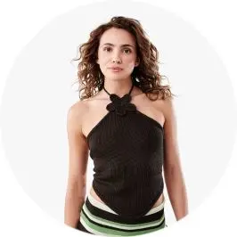 Womens Crochet Halter Neck