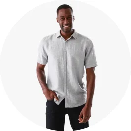 Short Sleeve Solid Linen Blend Shirt