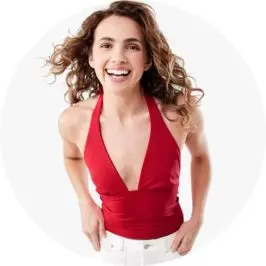 Womens Halter Neck Jersey Top- Strawb