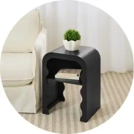 Ebony Wave Bedside Table