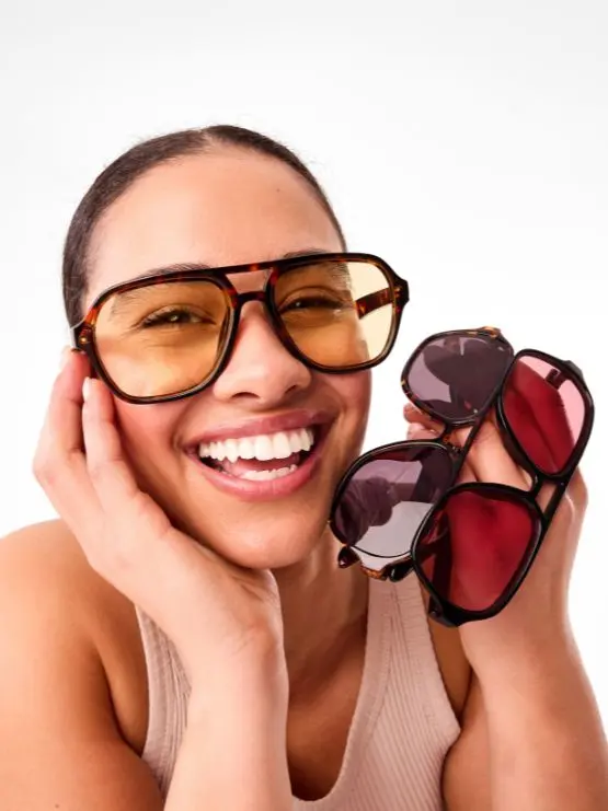 Womens Square Aviator Gla