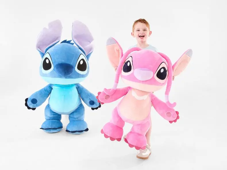 Kid playing with Giant Disney Stitch Plush Toys