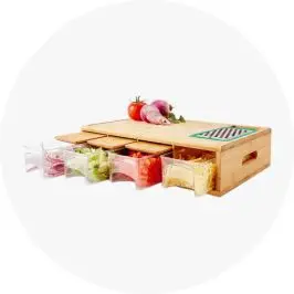 Bamboo Cutting Board with Sto