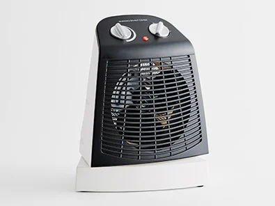 Oscillating Fan Heater - Black and W