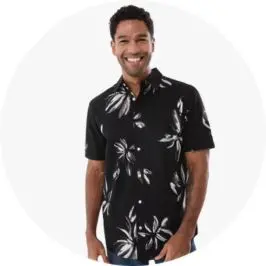 Mens Short Sleeve Textured Print S