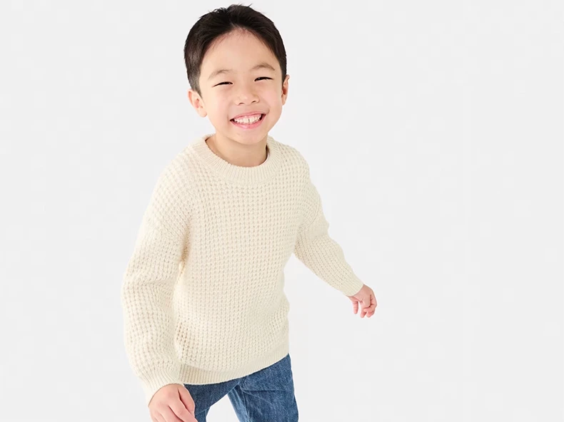 Boy Waffle Crew Knitwear Top